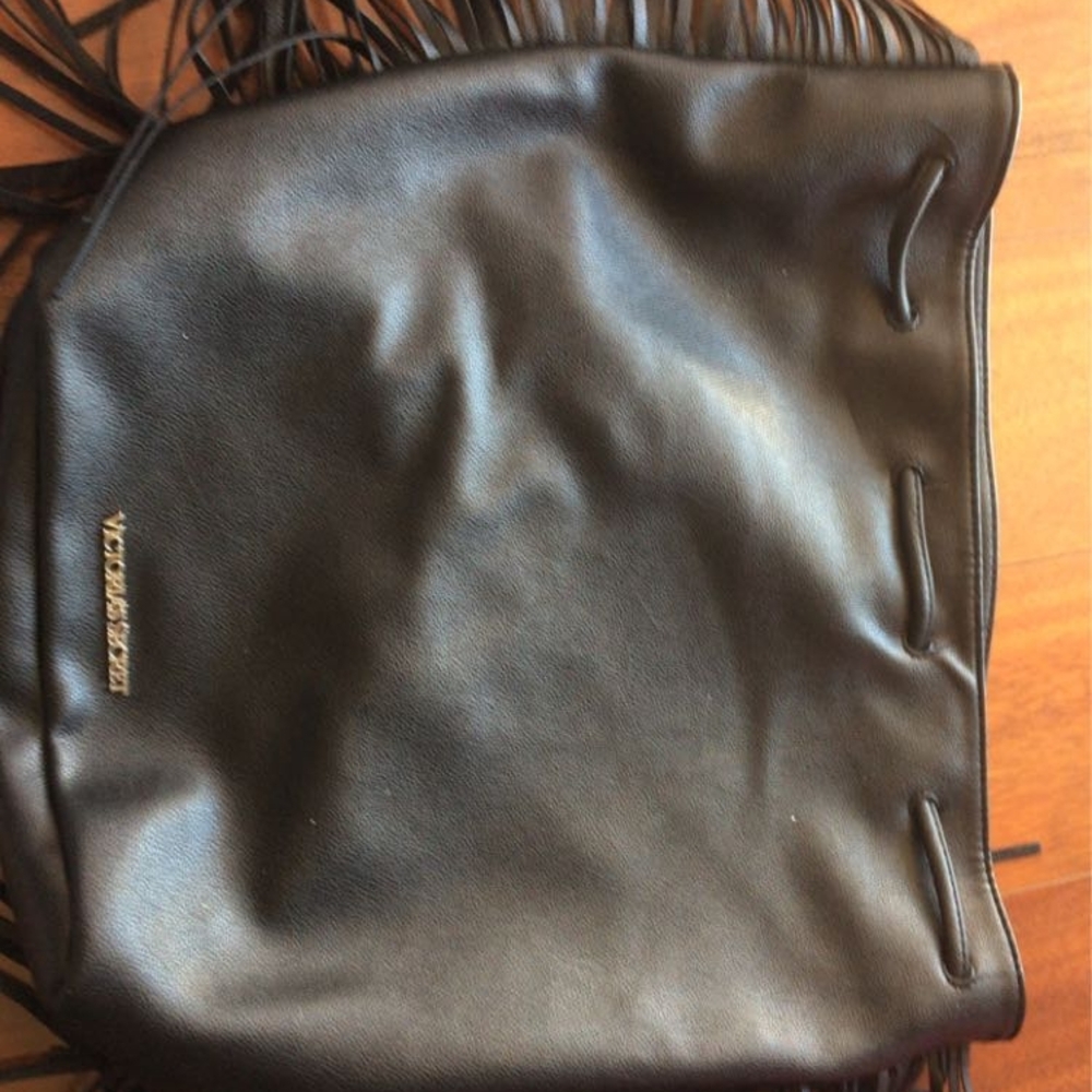 Victoria's Secret Black Leather Backpack